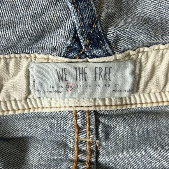 Free People We the Free Summer Babe Cut-Off Overalls Sz 26 - Picture 9 of 9